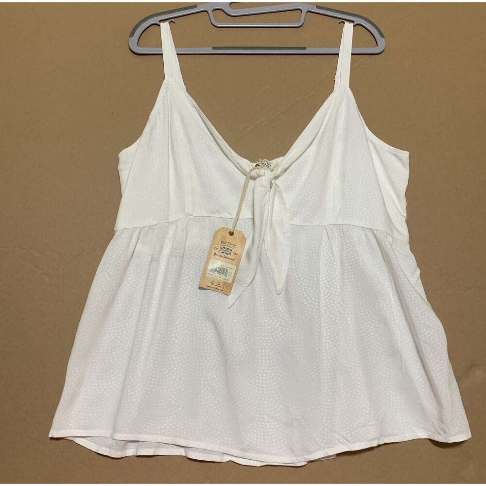 Fat Face TILDA White Opaque CAMI USA Size 14 NWT